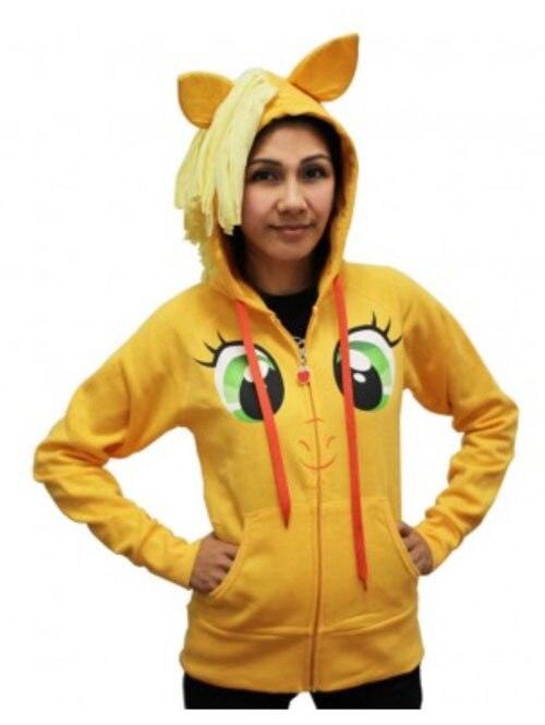 My Little Pony Applejack Face Juniors Orange Costume Hoodie|TV
