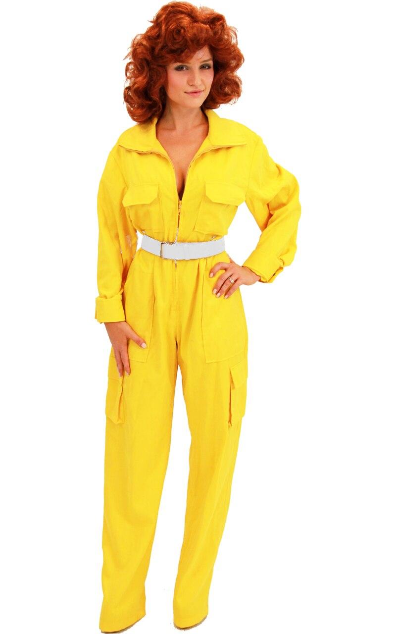 April O' Neil Yellow Ladies Costume Jumpsuit-tvso