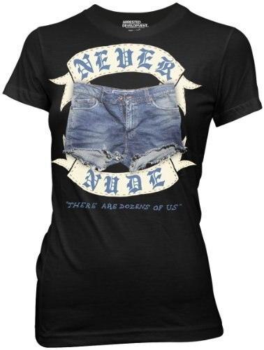 Arrested Development Never Nude Juniors Black T-shirt-tvso