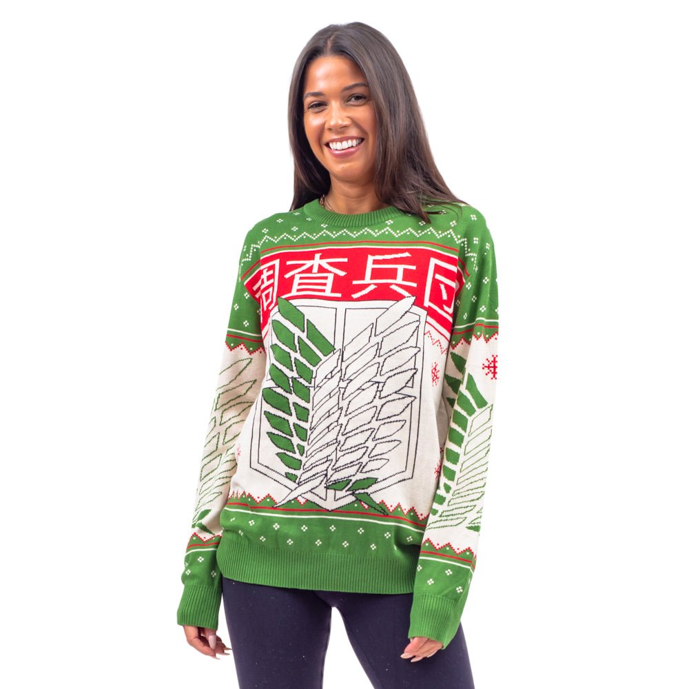 Attack on Titan 4 Kanji and Swords Ugly Christmas Sweater - TVStoreOnline