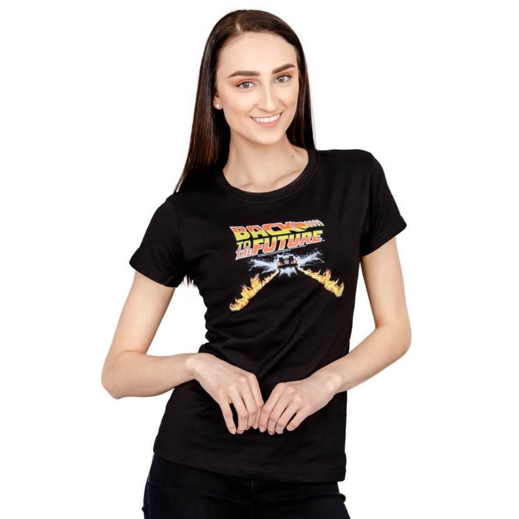 Back to the Future Flames Juniors T-shirt-tvso