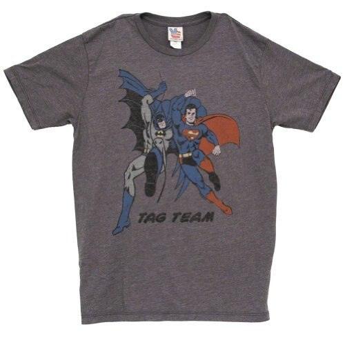 Batman and Superman Tag Team Vintage Inspired T-Shirt-tvso
