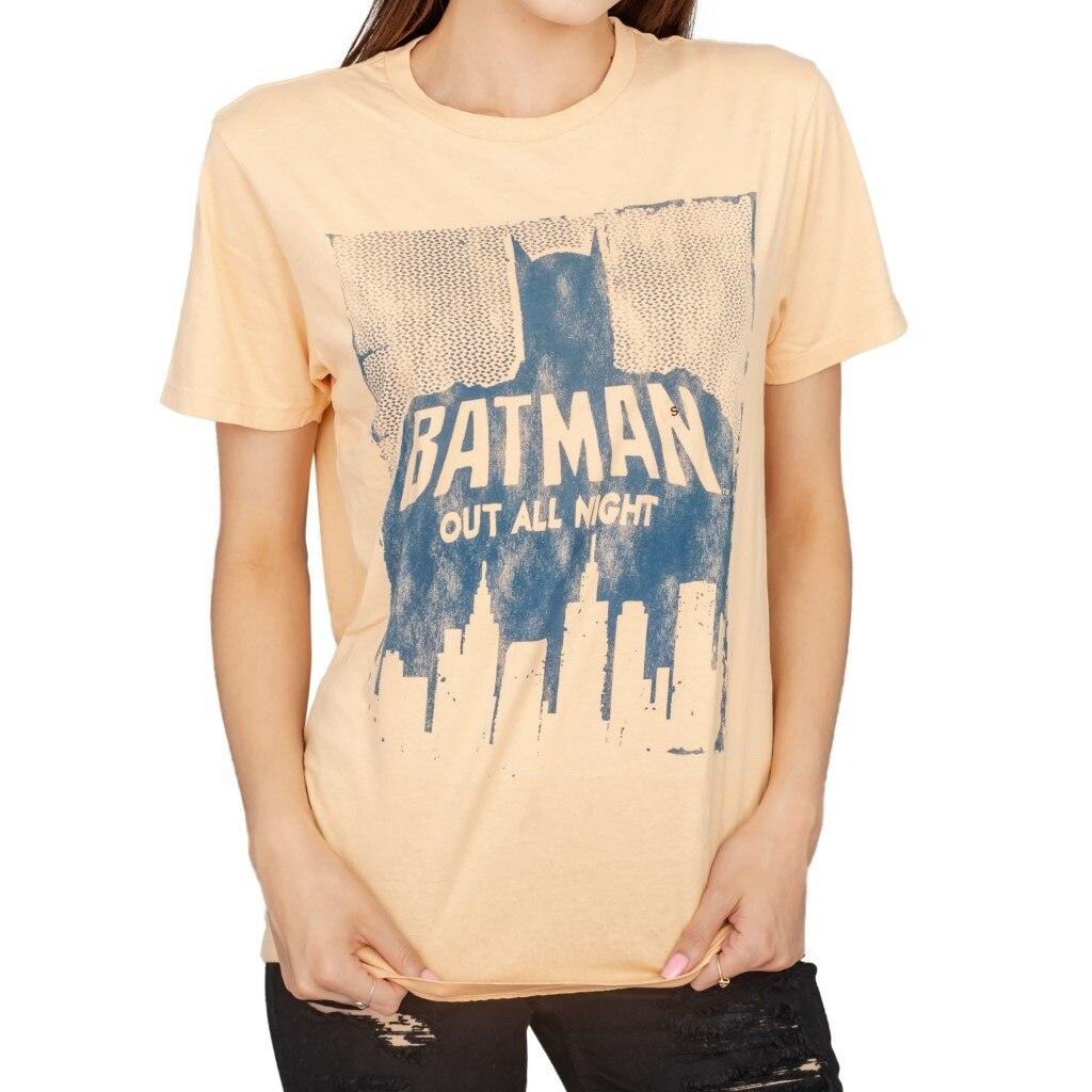 Batman Out All Night Beach Peach Adult Tee-tvso