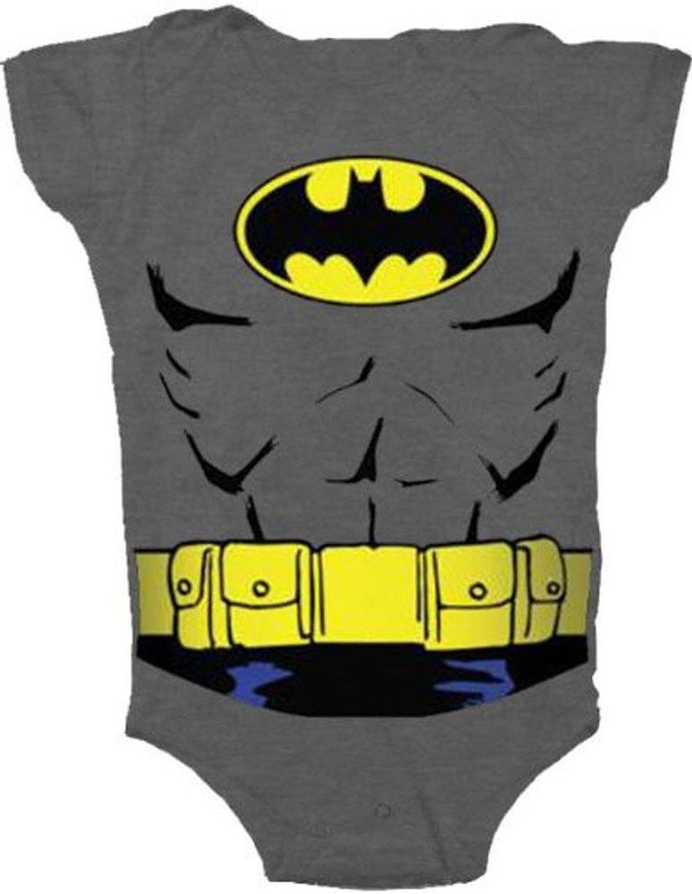 Batman Uniform Costume Charcoal Gray Snapsuit Infant Onesie Baby Romper-tvso