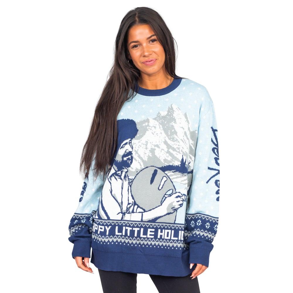 Bob Ross Happy Little Holidays Sweater - TVStoreOnline