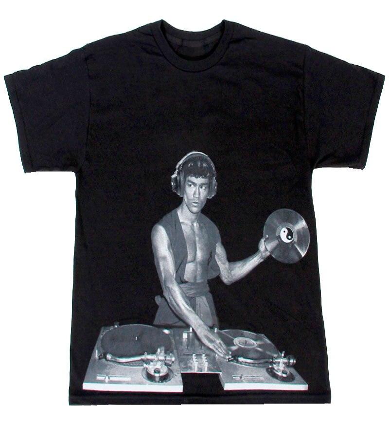 Bruce Lee DJ Adult Black T-Shirt-tvso