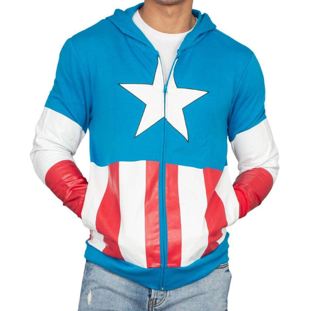 Captain America Adult Hooded Sweatshirt Hoodie Jacket-tvso