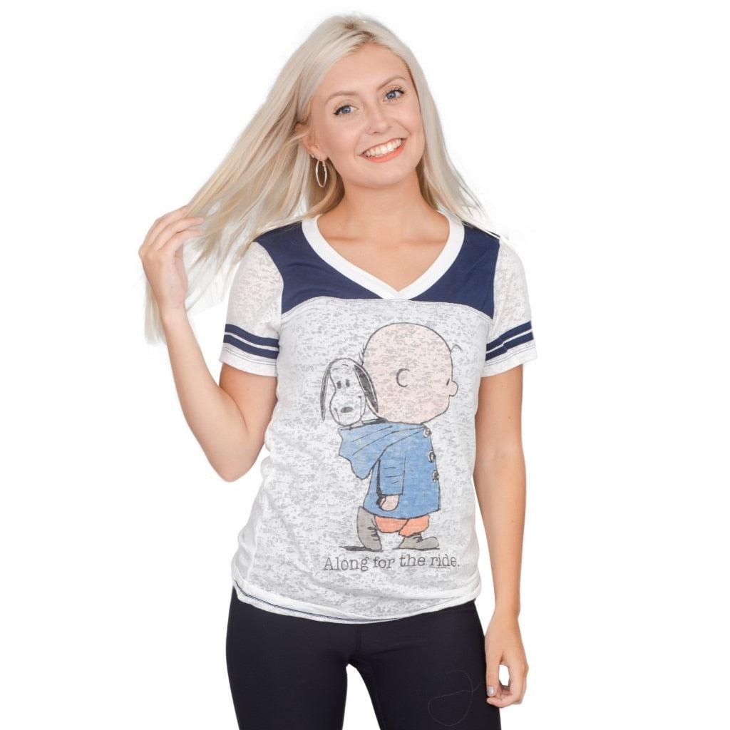 Charlie Brown and Snoopy Along for the Ride T-shirt-tvso