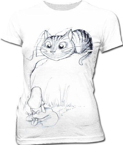 Chesire Cat White Juniors T-shirt-tvso