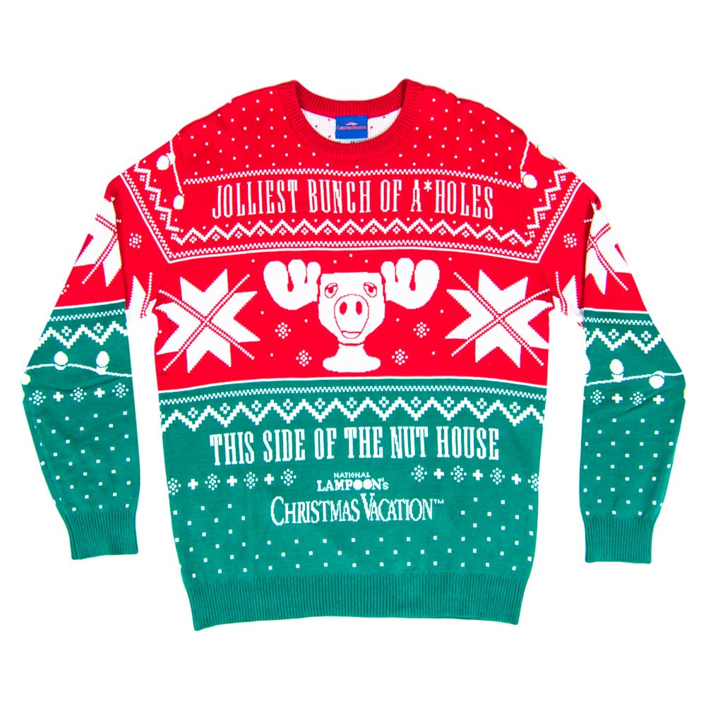 Christmas Vacation Jolliest Bunch of A*Holes Red and Green Ugly Christmas Sweater - TVStoreOnline