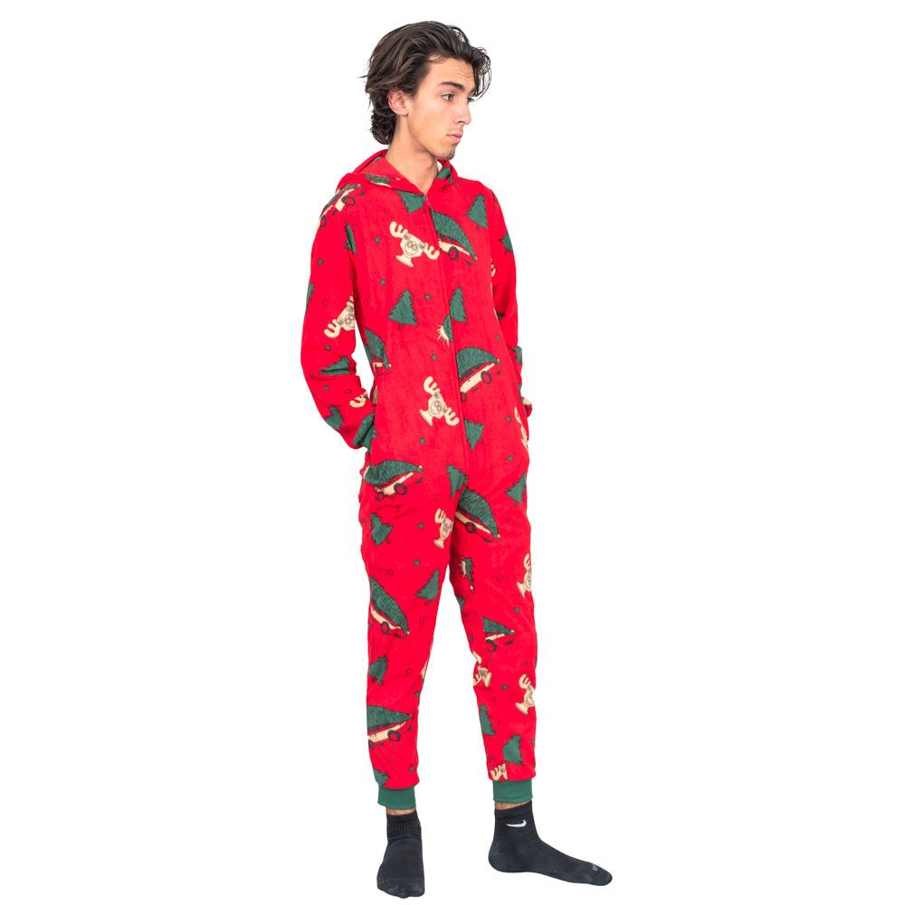 Christmas Vacation Moose Mug Full Pajama Jumpsuit - TVStoreOnline