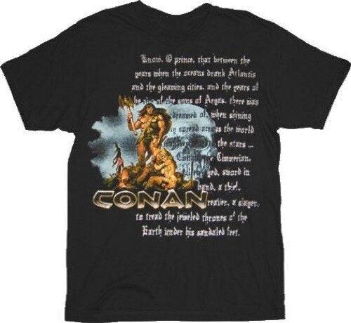Conan the Barbarian Silver Text Skull T-Shirt-tvso