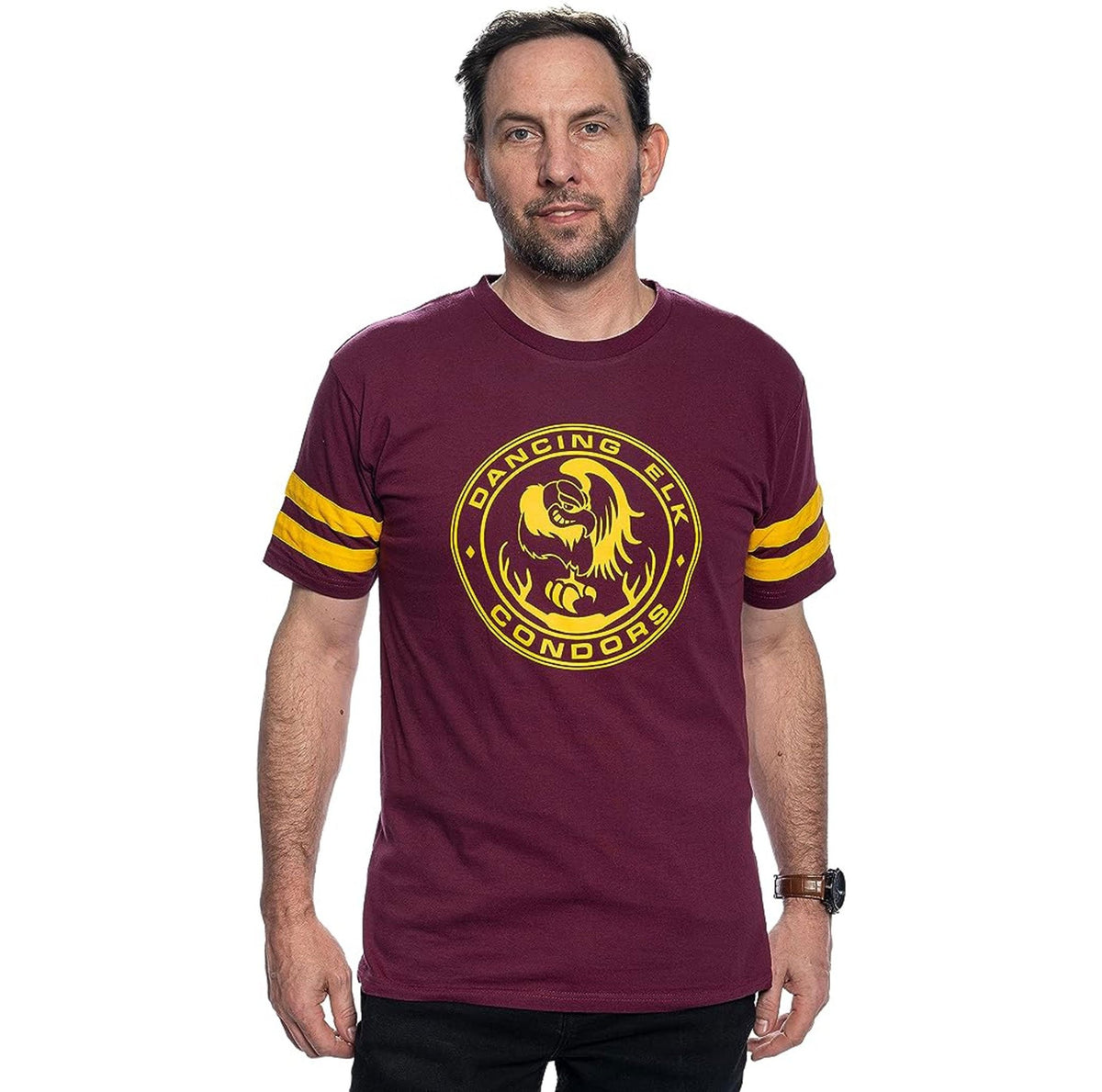 Dancing Elk Condors Halloween Costume T-Shirt Tee with Striped Sleeves Cosplay - TVStoreOnline