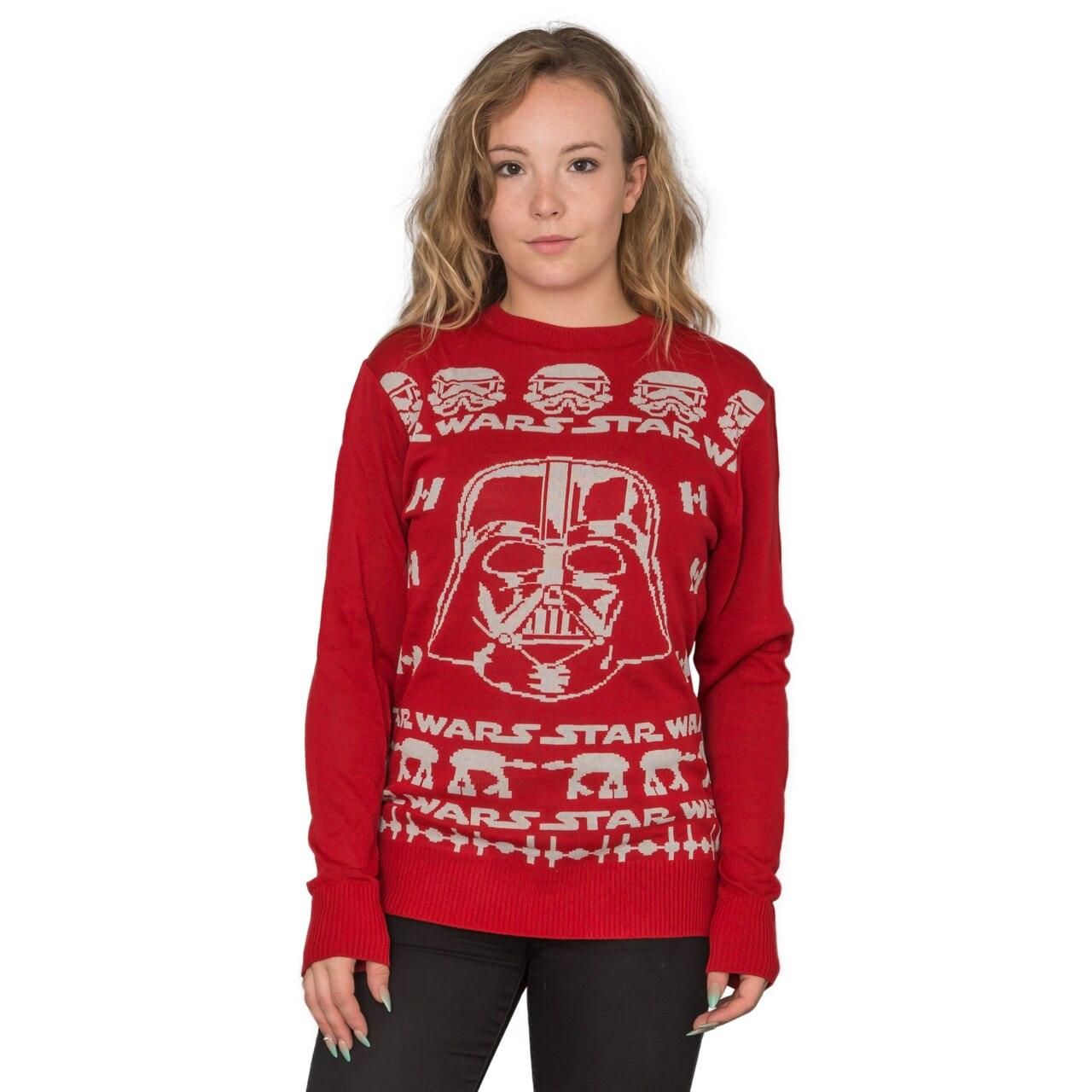 Darth Vader Adult Red Sweater-tvso