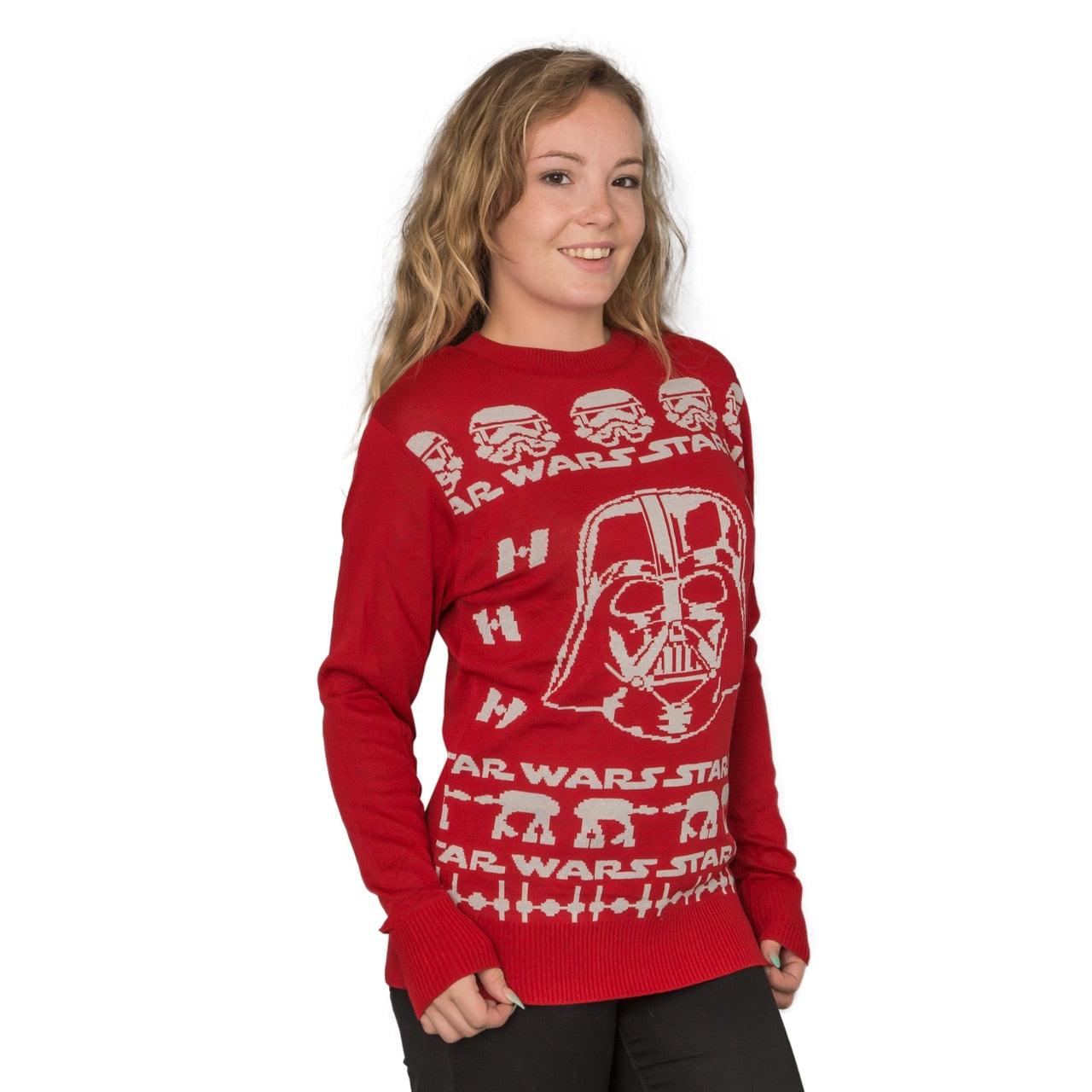 Darth Vader Adult Red Sweater-tvso