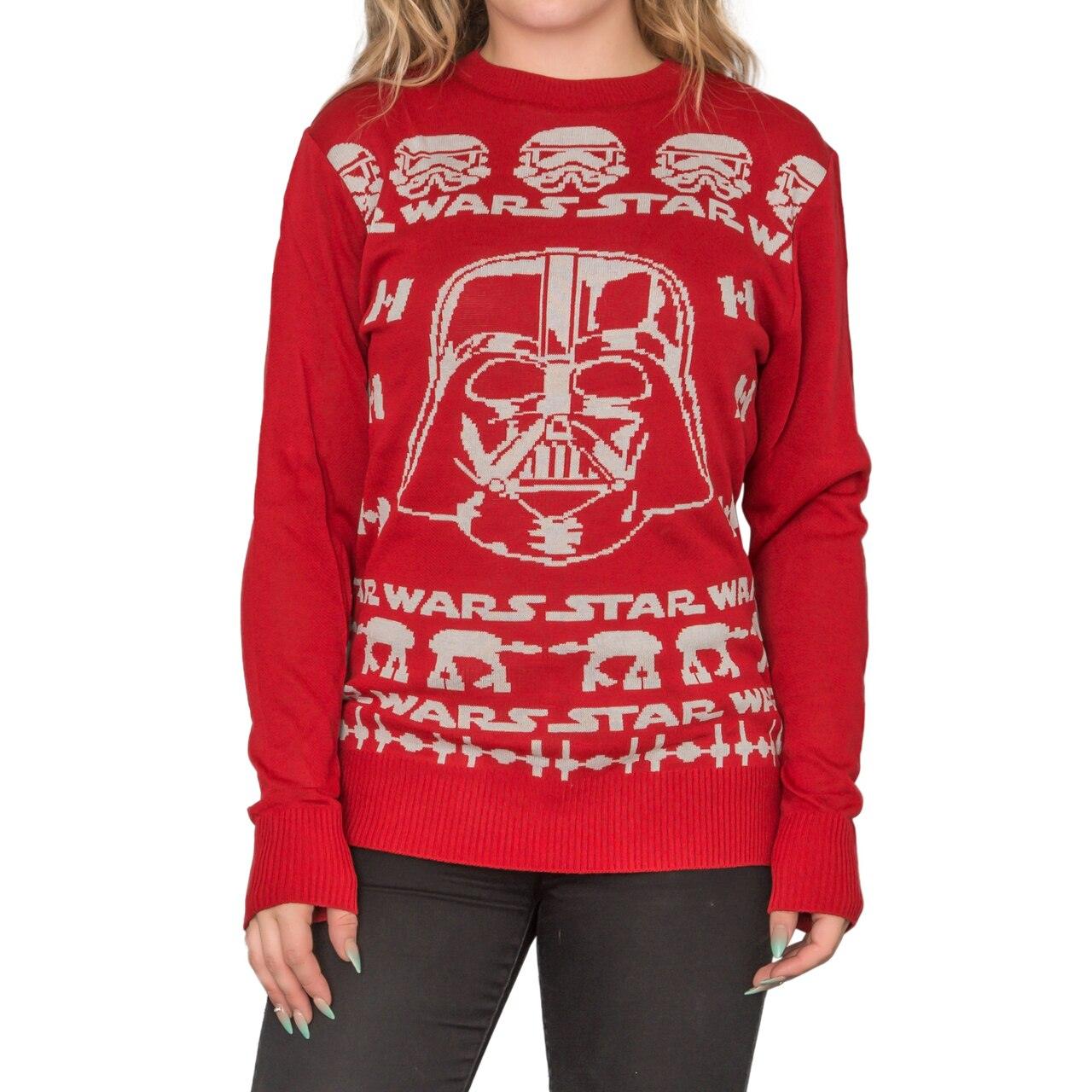 Darth Vader Adult Red Sweater-tvso