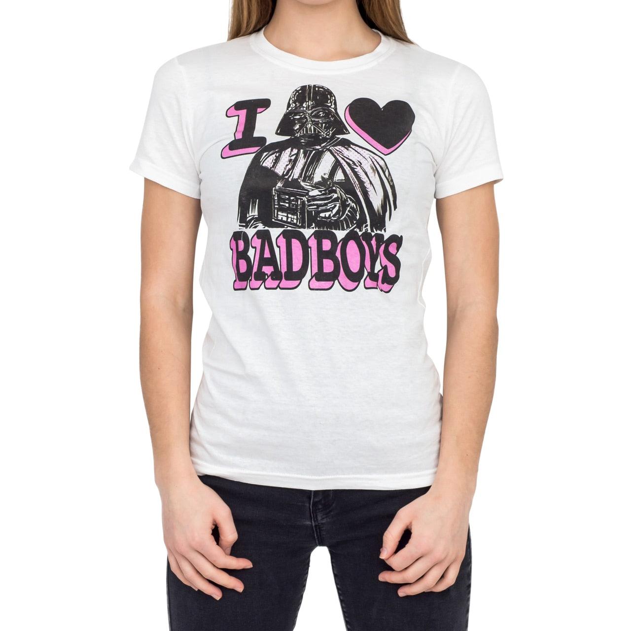 Darth Vader Pink and Black Print I Heart Bad Boys T-shirt-tvso
