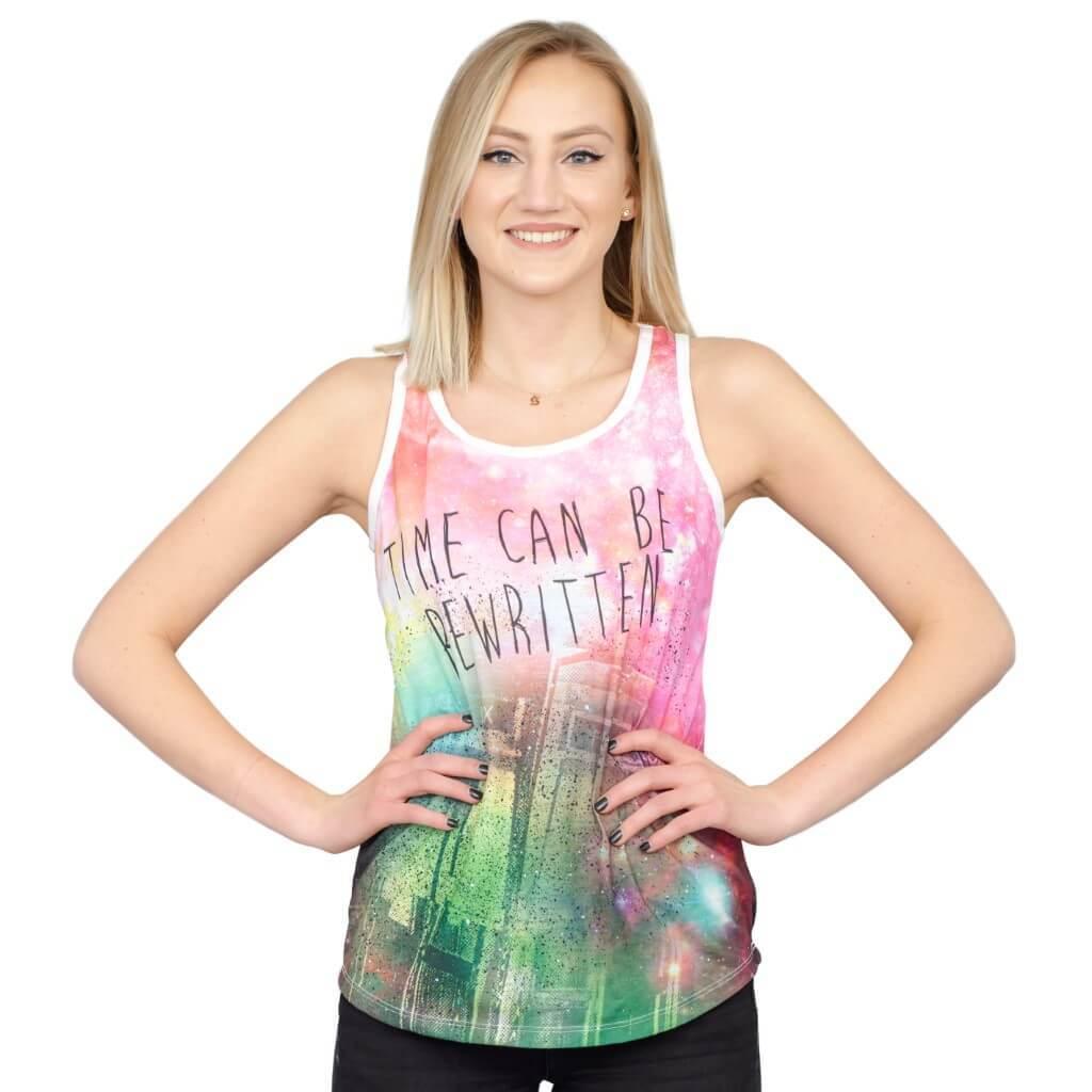 Doctor Who Time Can Be Rewritten Racerback Tank-tvso