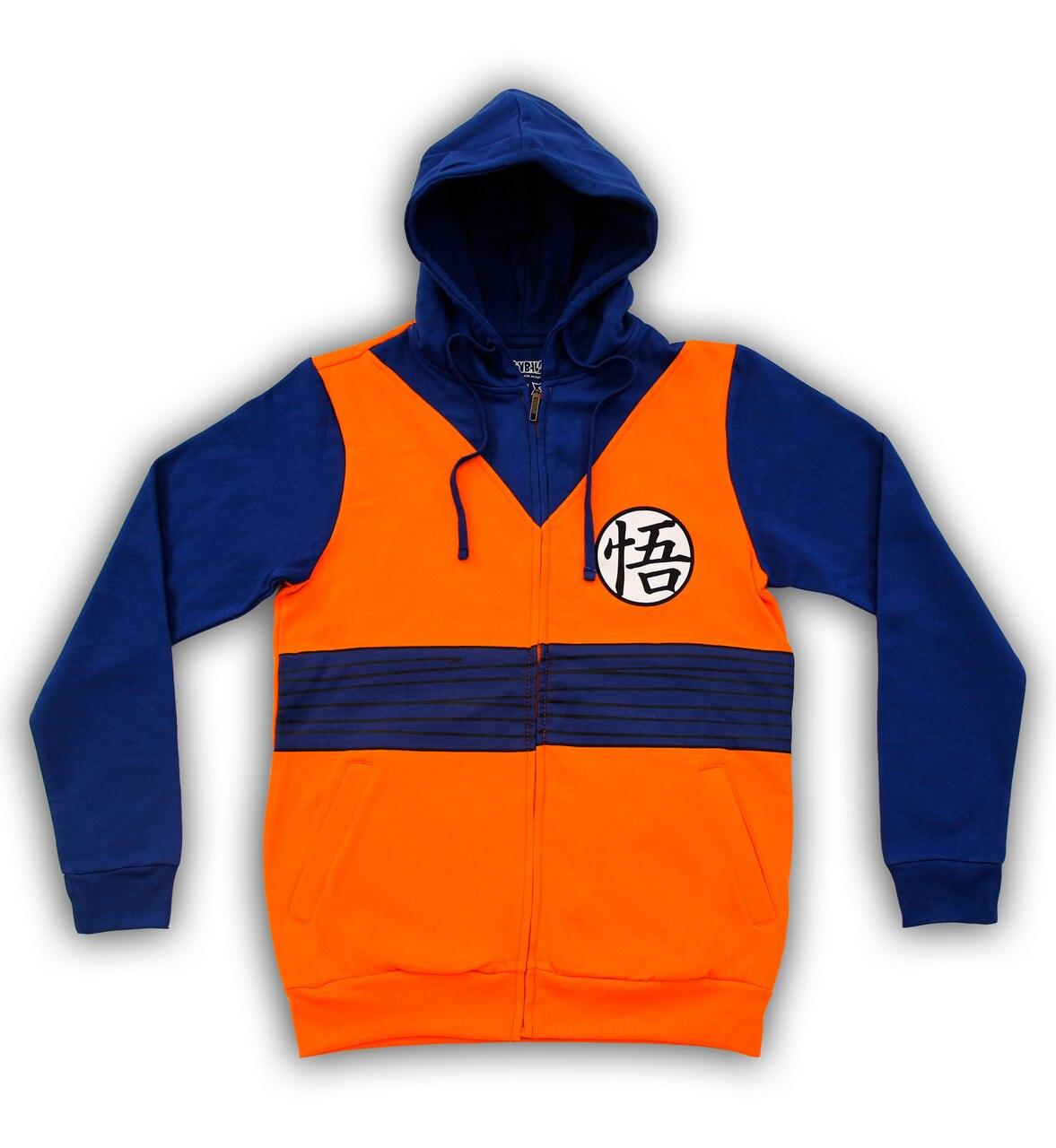 Dragon Ball Z Goku Symbol Costume Zip Up Hoodie Sweatshirt-tvso