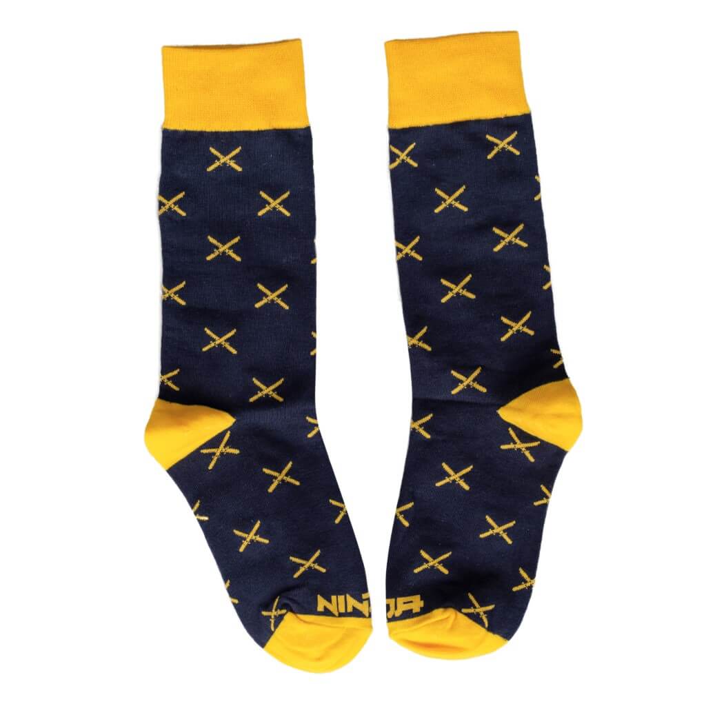 Fortnite Ninja Navy & Yellow Socks - Adult - TVStoreOnline