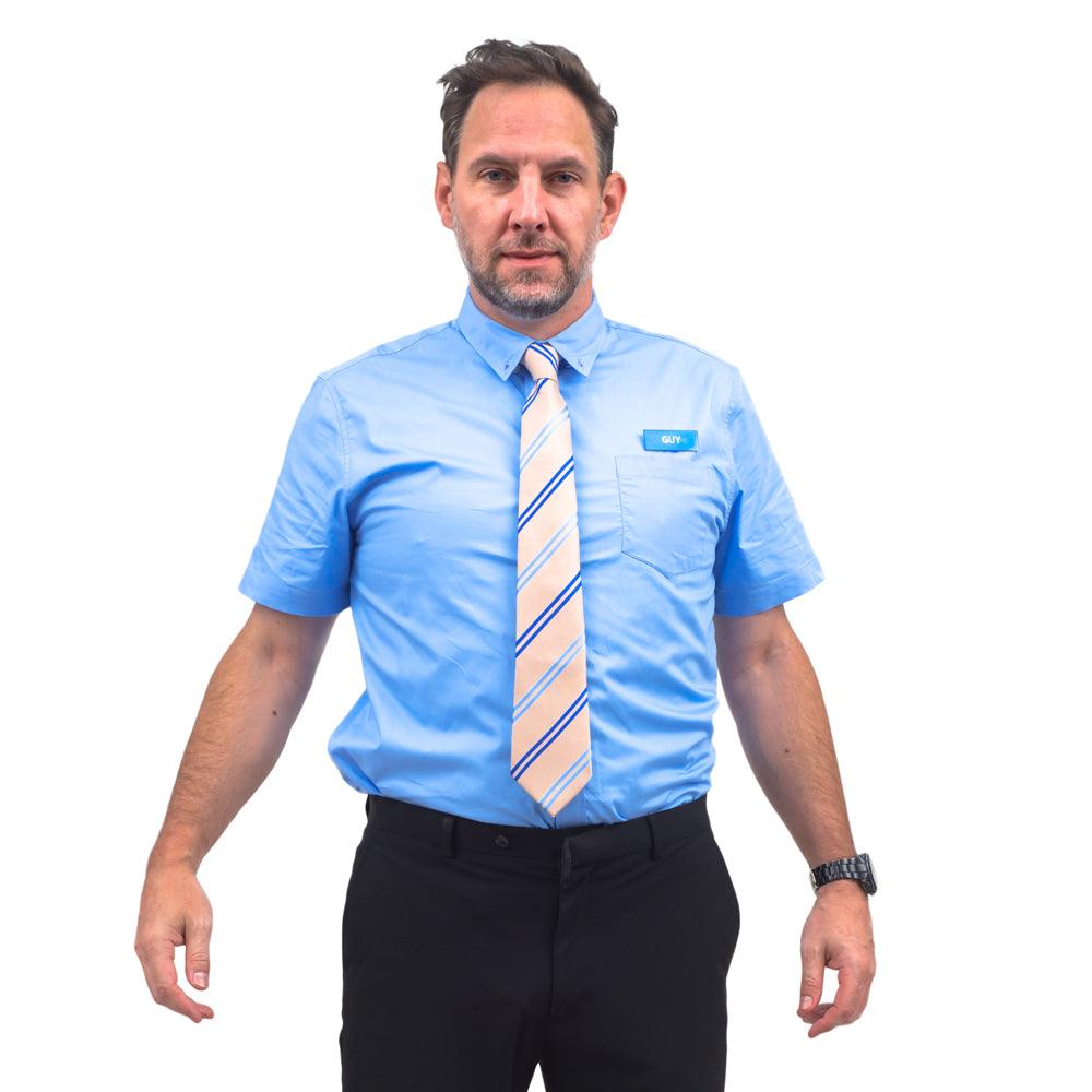 Free Guy Button Up Shirt Tie Name Tag - TVStoreOnline