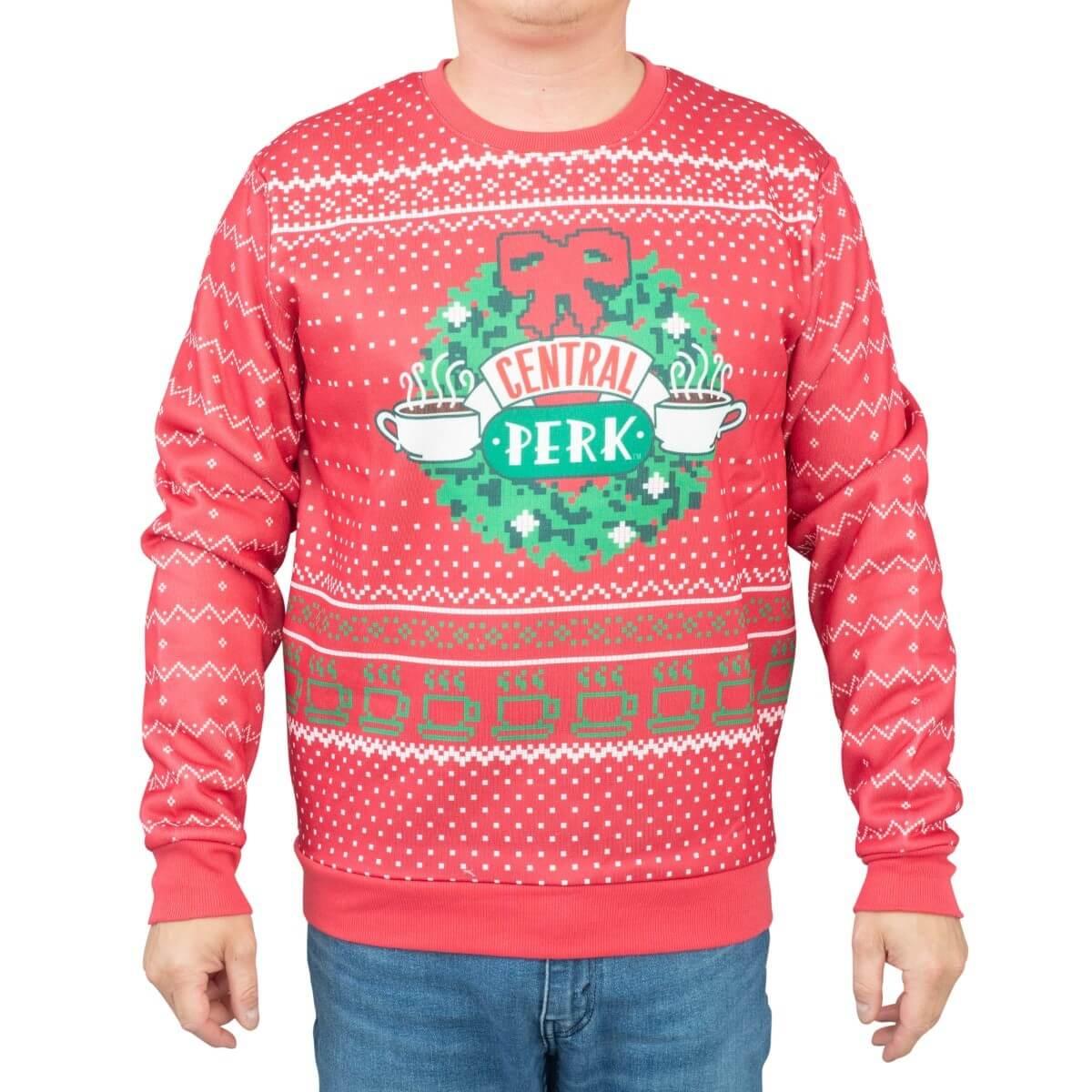 Friends Central Perk Wreath Ugly Christmas Sweater - TVStoreOnline
