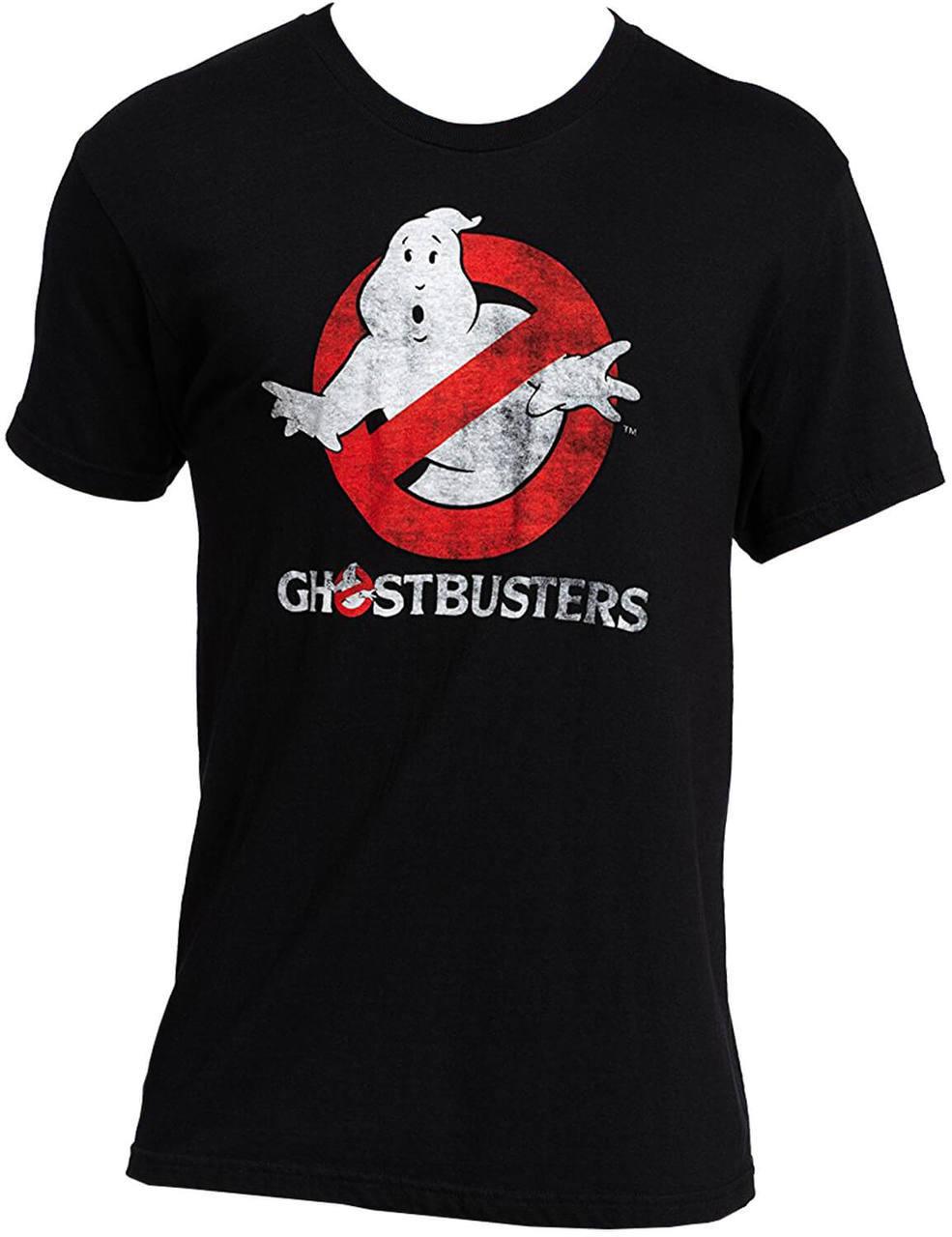 Ghostbusters Faded Logo To Go Black T-Shirt-tvso