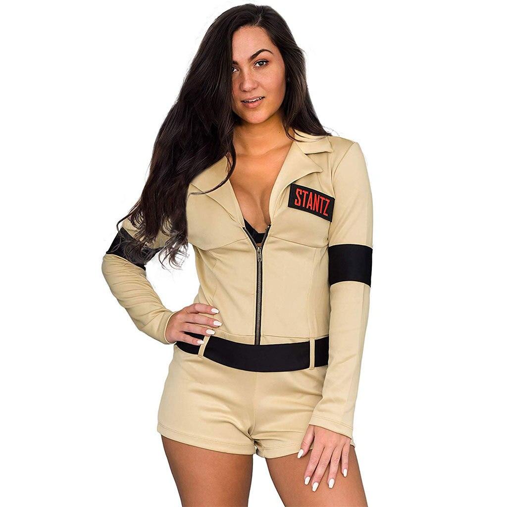 Ghostbusters Womens Sexy Costume with 4 Interchangeable Name Patches-tvso