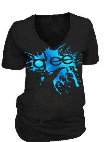 Glee Finger Splat Foil Highlights V-Neck T-shirt-tvso