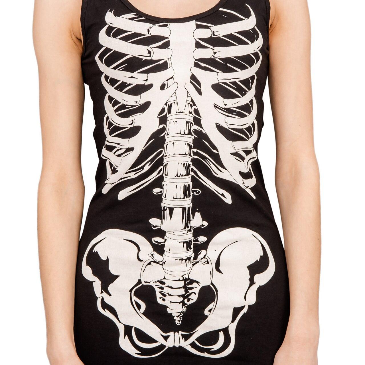 Glow in the Dark Skeleton Costume Tank Dress-tvso