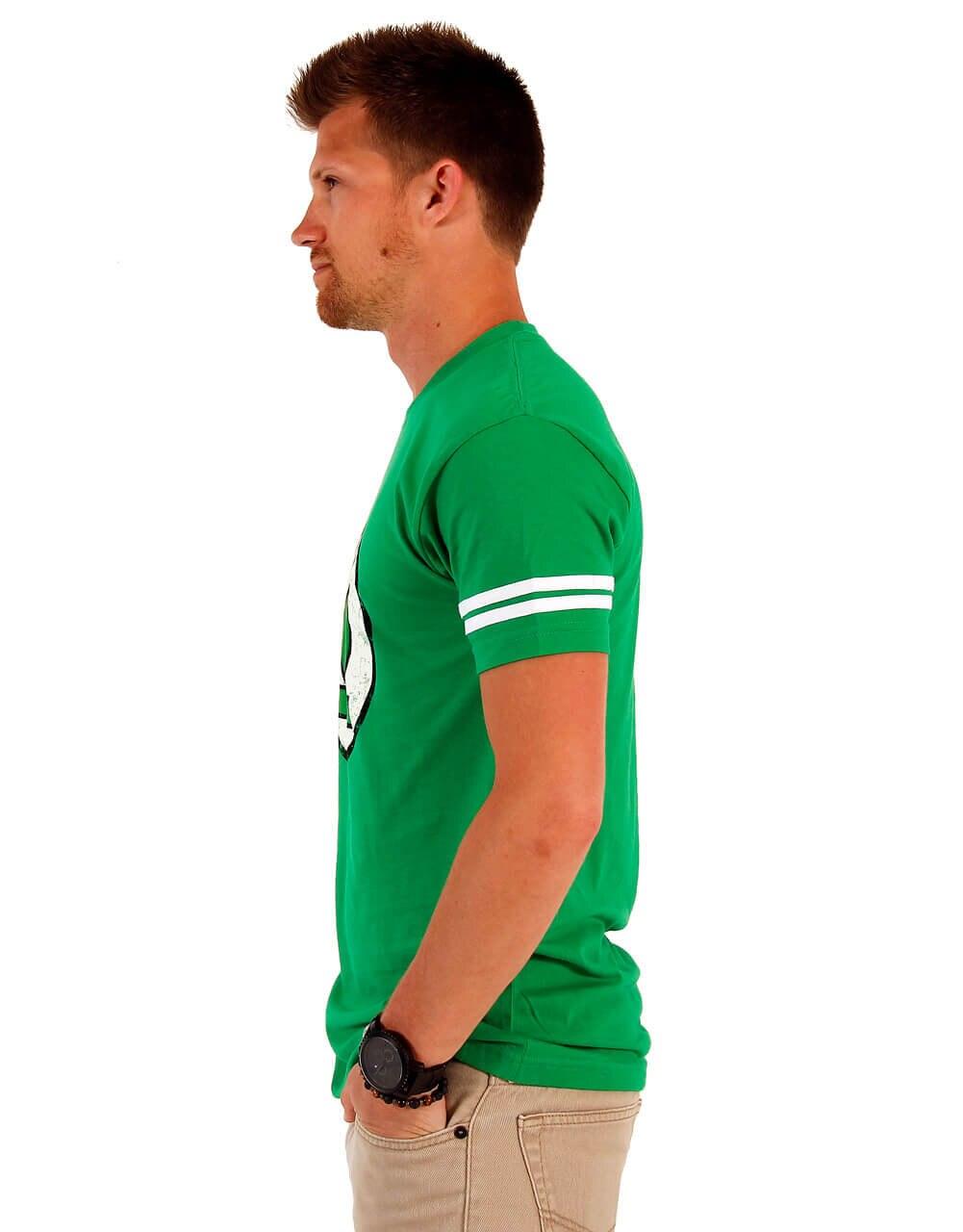 Green Lantern DISTRESSED Logo With Striped Sleeves T-shirt-tvso