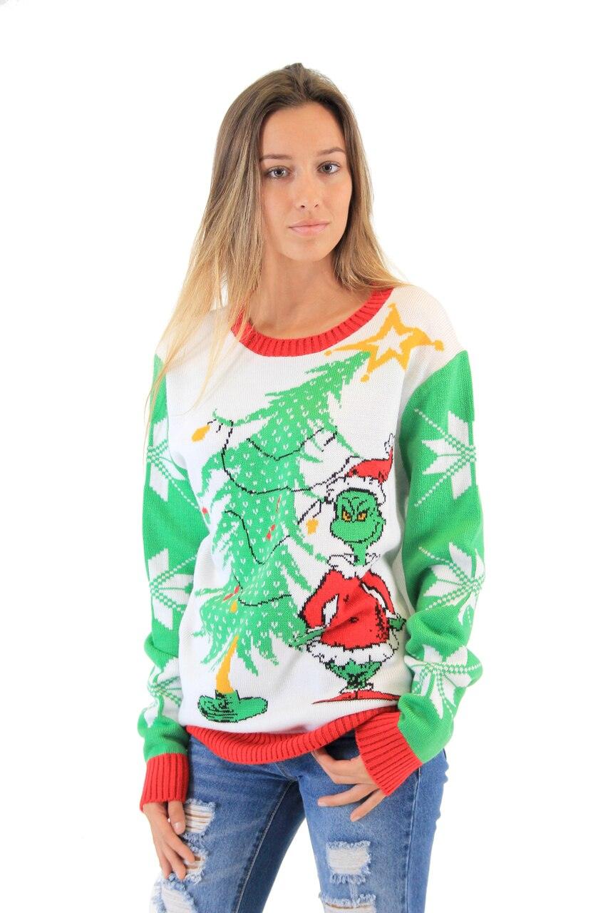 Grinch As Santa Ugly Christmas Sweater-tvso
