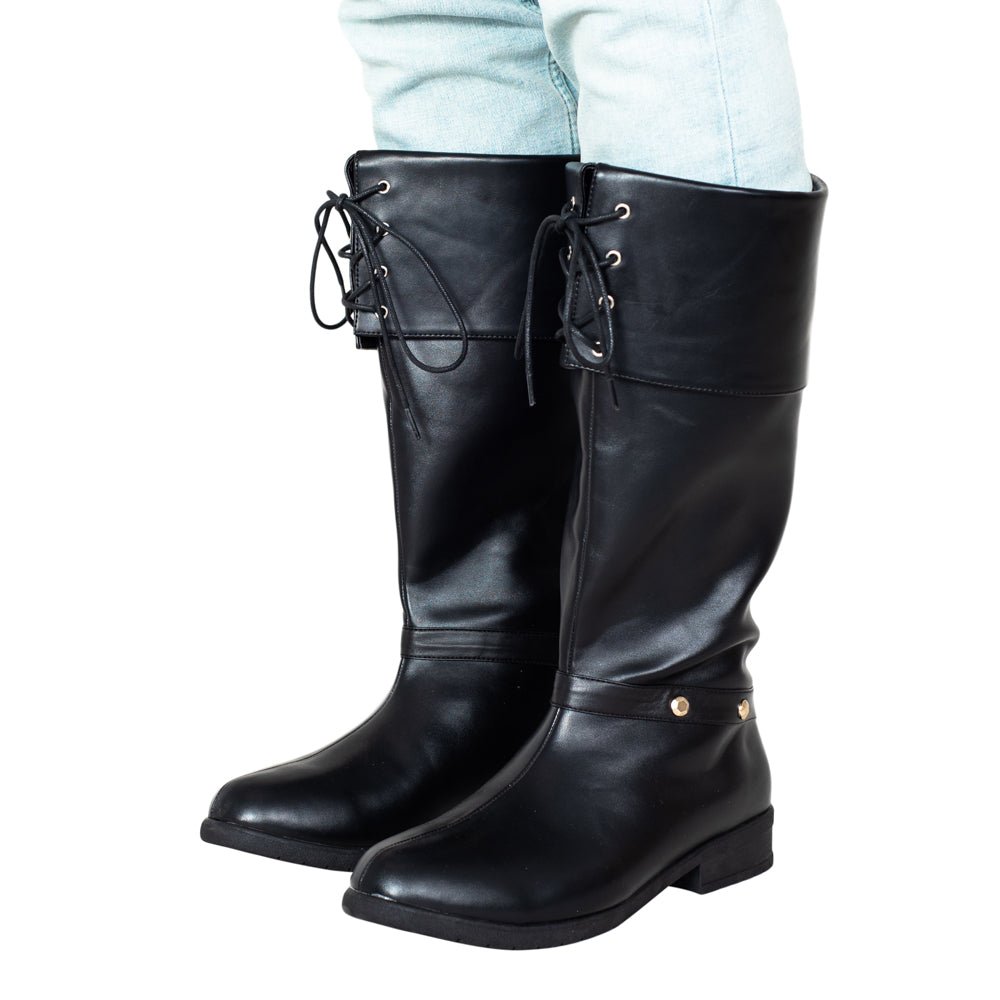 Halloween Cosplay Costume Unisex Black Pirate Swashbuckling Boots - TVStoreOnline