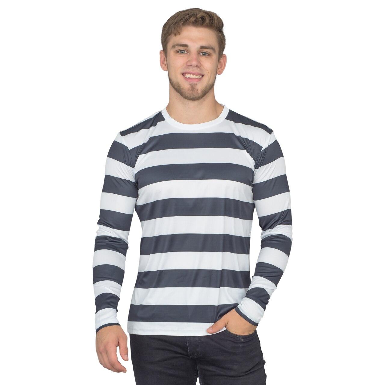 Halloween Costume Waldo Robber Striped Long Sleeve Shirt