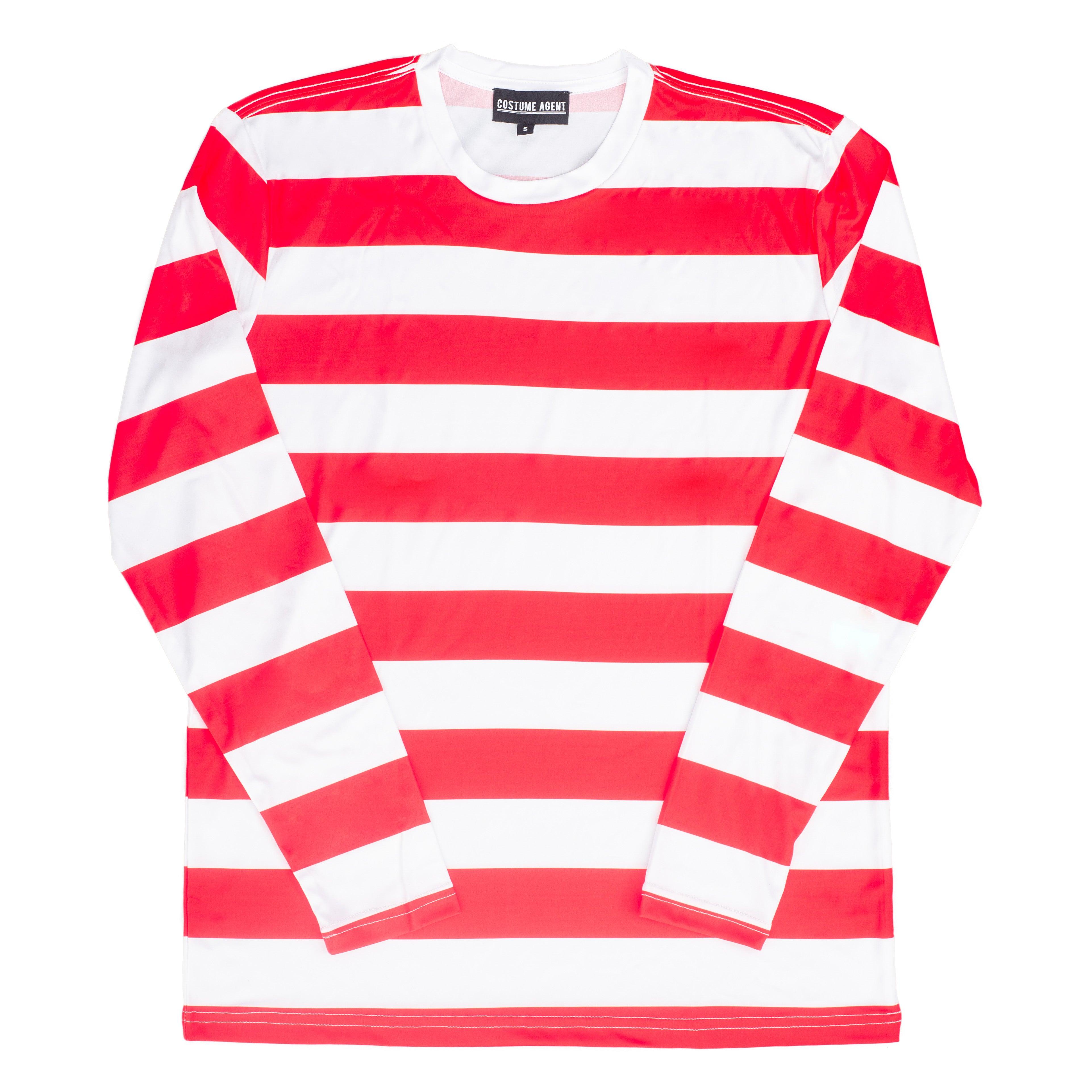 Halloween Costume Waldo Robber Striped Long Sleeve Shirt - TVStoreOnline