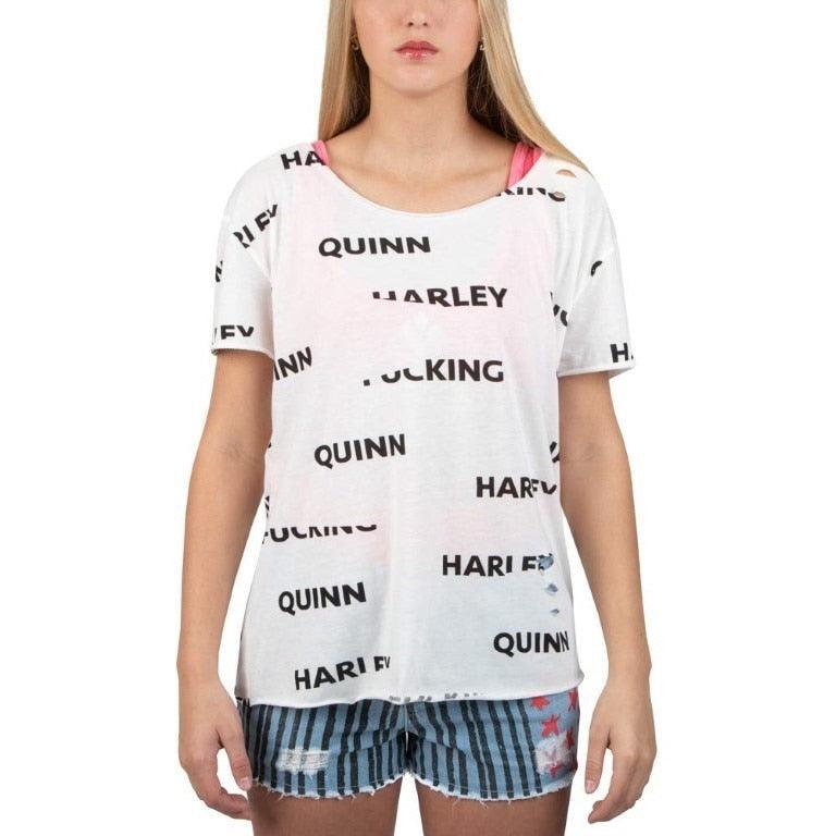 Harley Quinn Birds of Prey Cosplay Distressed T-Shirt-tvso