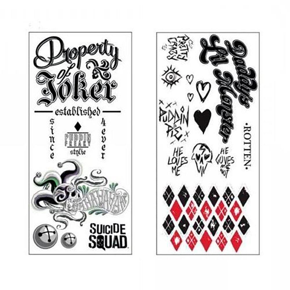 Harley Quinn Joker Temporary Tattoos-tvso