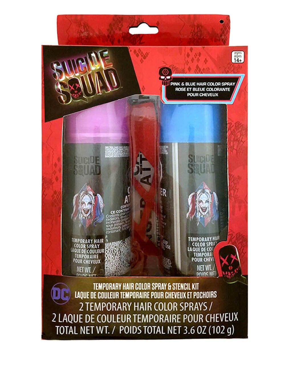 Harley Quinn Pink and Blue Hair Spray Kit-tvso