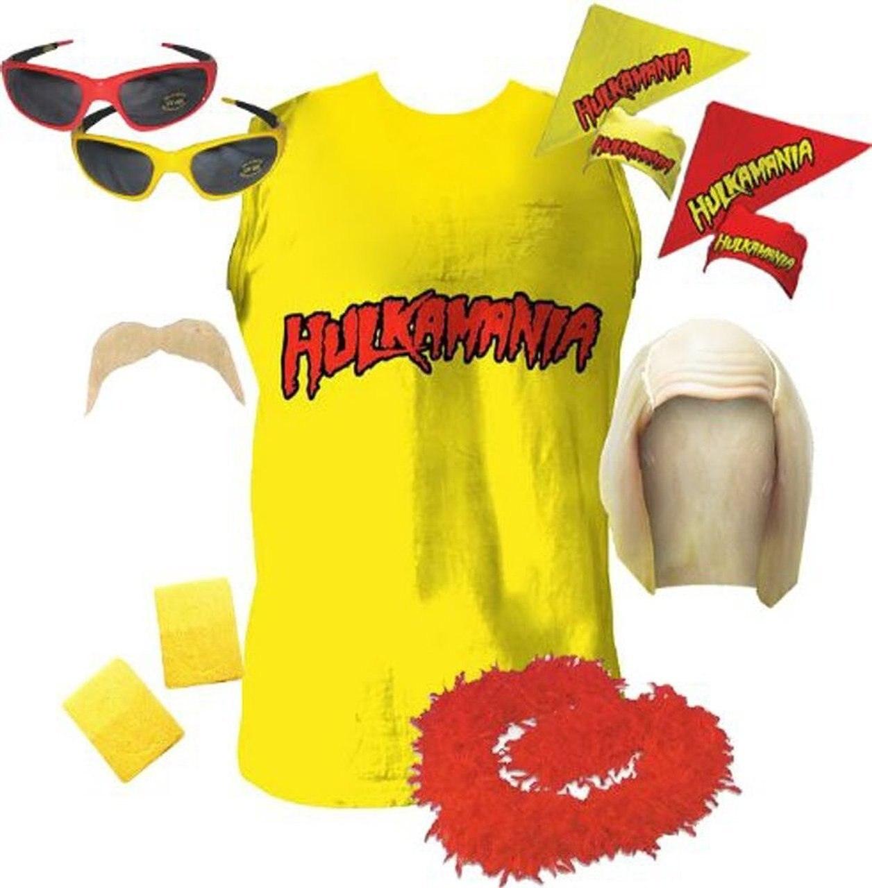 Hulk Hogan Hulkamania Complete Costume Set-tvso