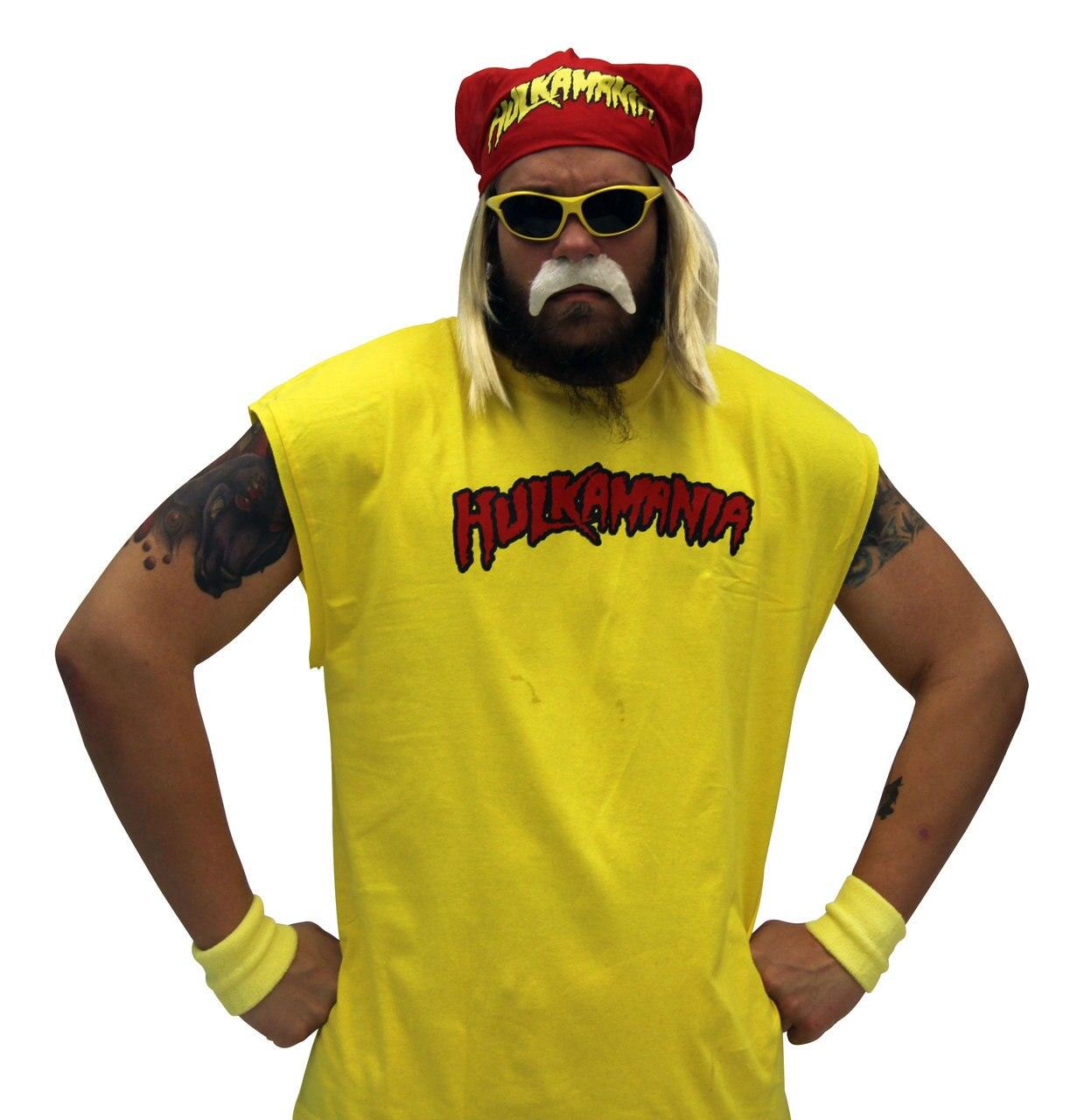 Hulk Hogan Hulkamania Complete Costume Set-tvso