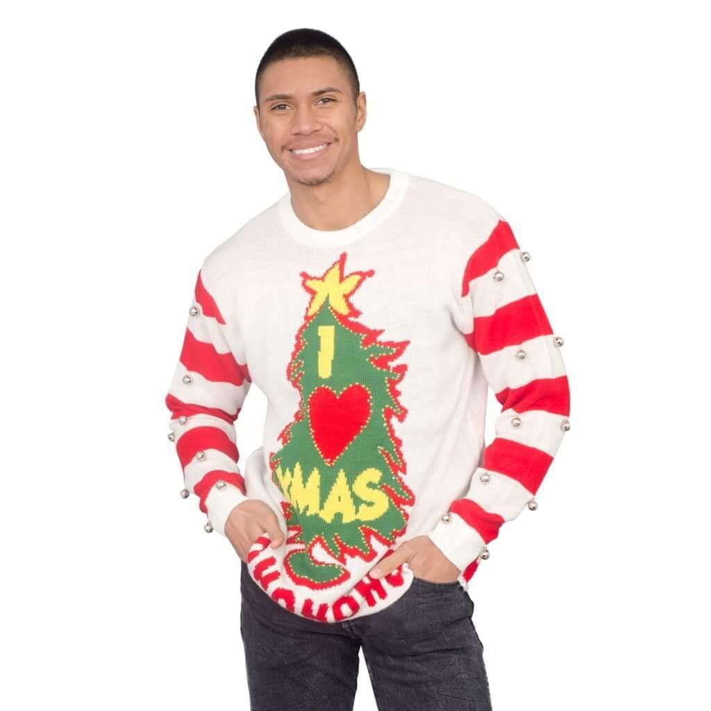 I Love Xmas Light Up and Bells Christmas Sweater - TVStoreOnline