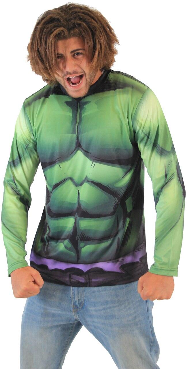 Incredible Hulk Sublimated Adult LONG SLEEVE Costume T-Shirt-tvso