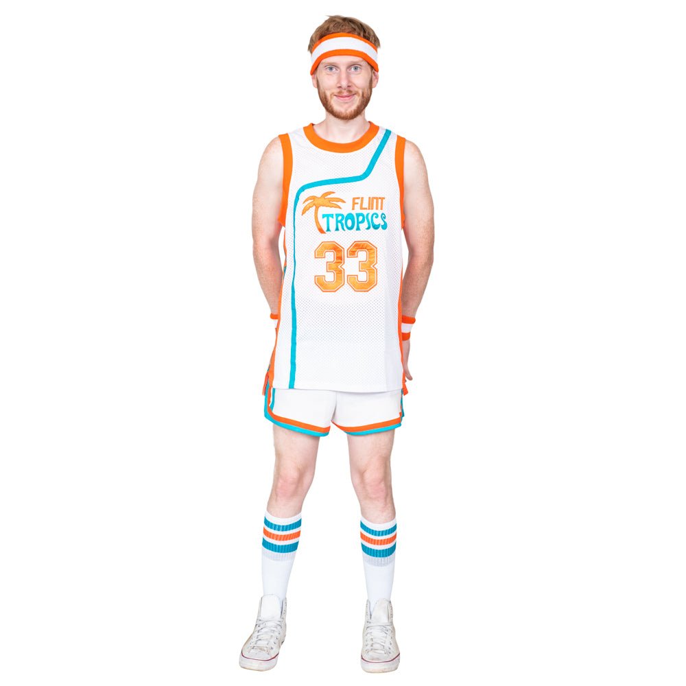 Jackie Moon Basketball Player Flint Tropics #33 Jersey and Shorts Halloween Costume Cosplay - TVStoreOnline