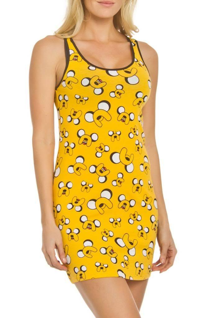 mustard yellow tank dress Adventure Time Jake All Over Print Mustard Junior Sleep Tank XL