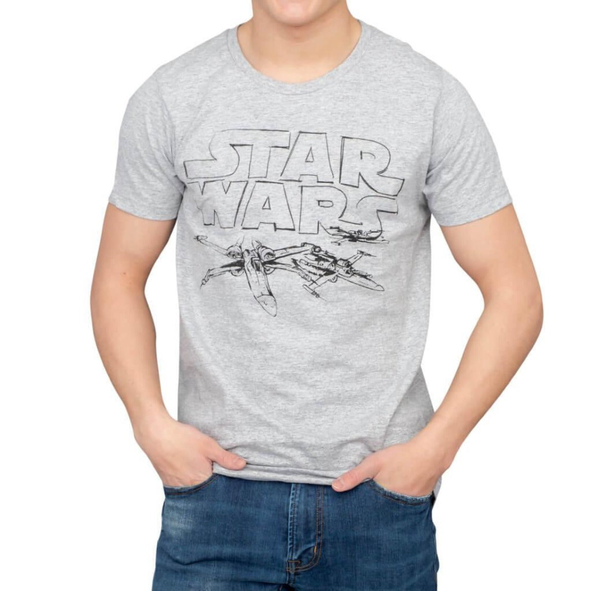 Junk Food Star Wars Adult Heather Gray T-Shirt Star Wars TV