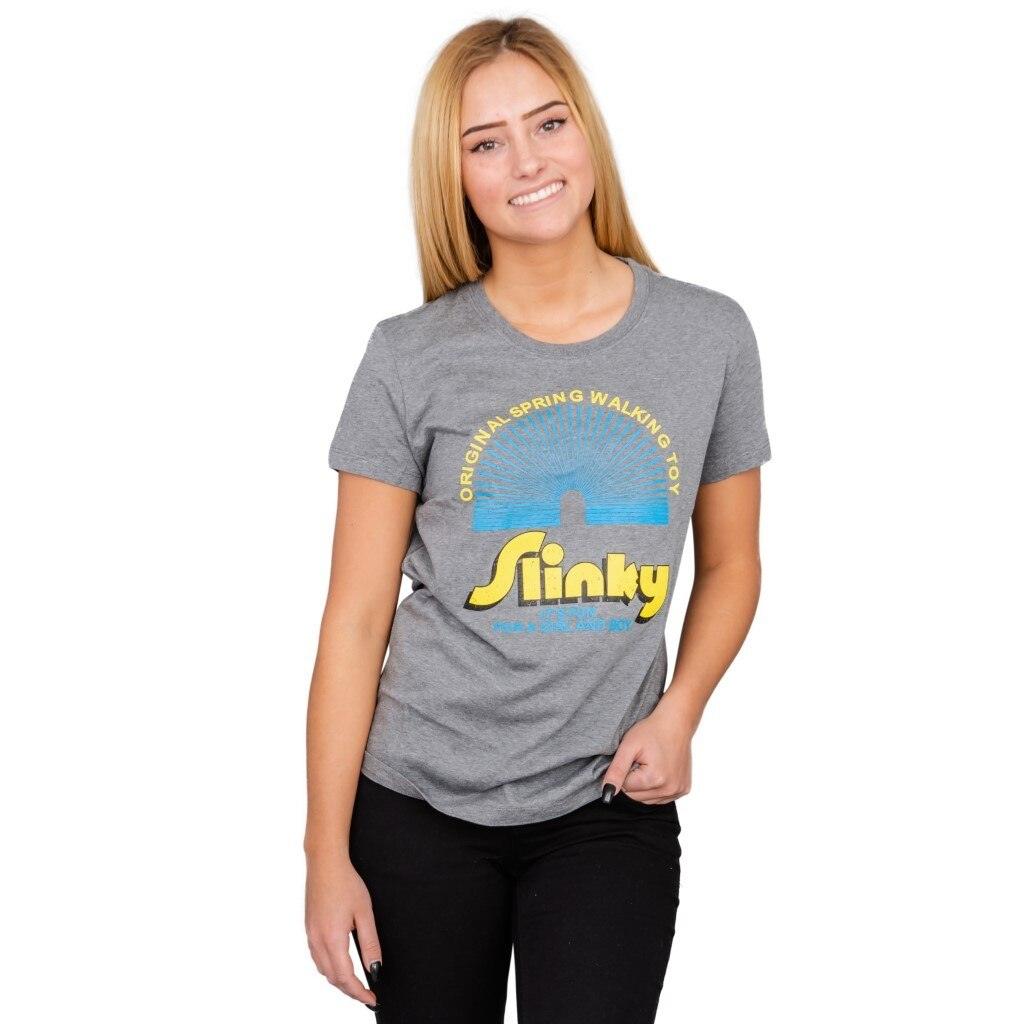 Juno Slinky Spring Walking Toy Gray Juniors T-Shirt-tvso