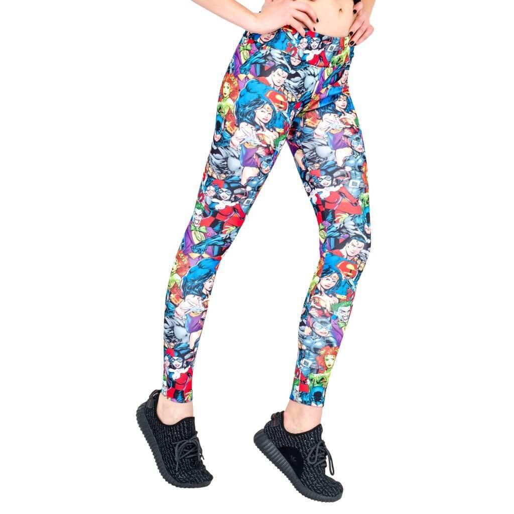 Justice League Mob Scene Leggings-tvso