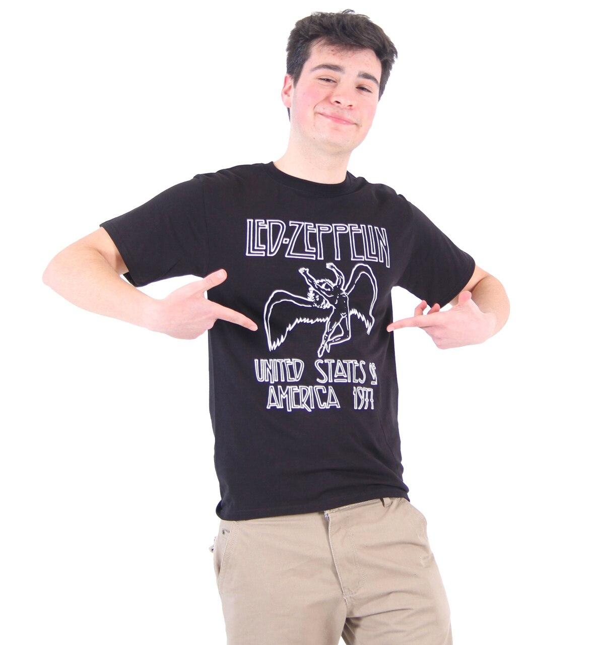 Led Zeppelin 1977 American Tour Black T-shirt-tvso