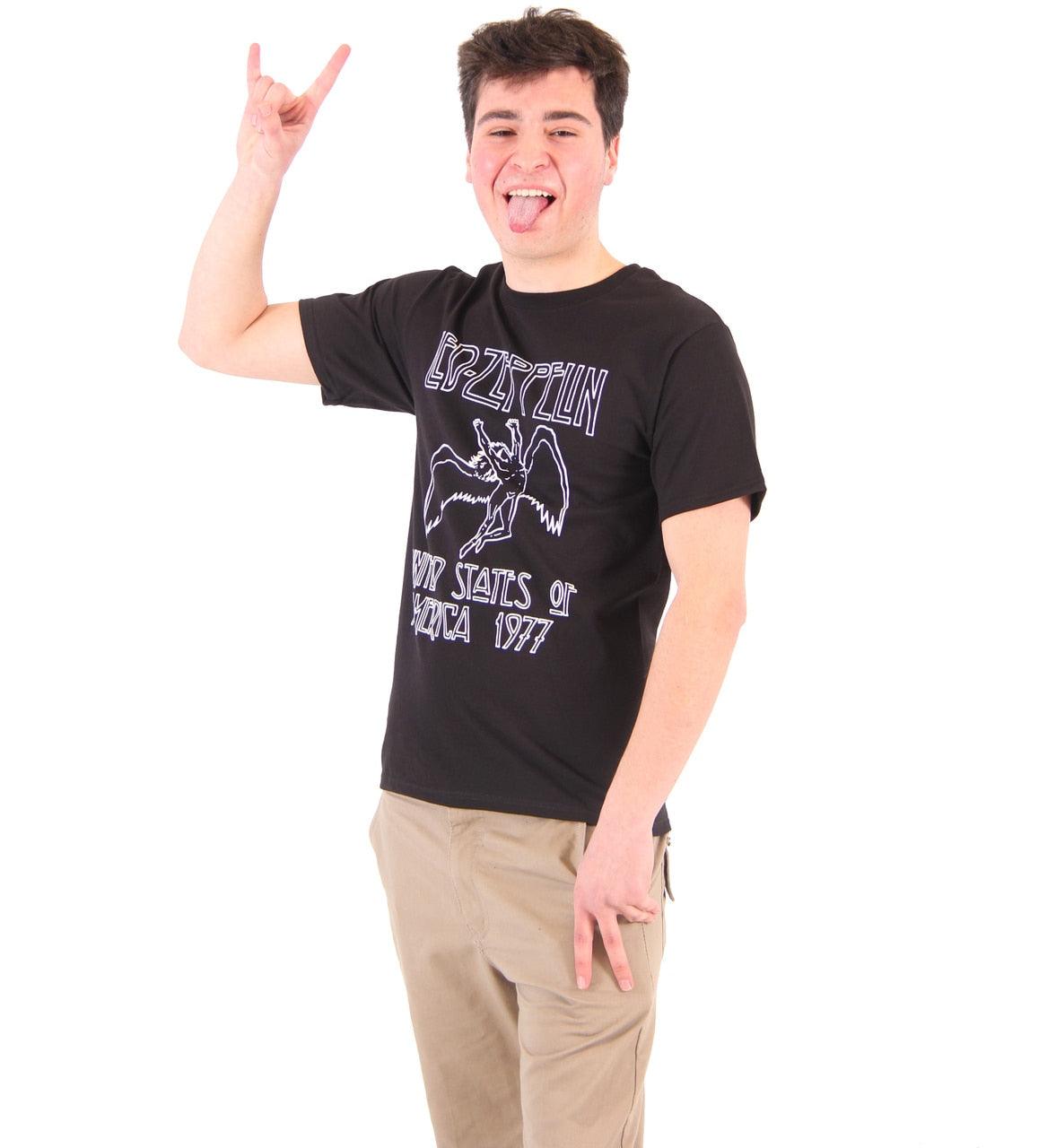 Led Zeppelin 1977 American Tour Black T-shirt-tvso