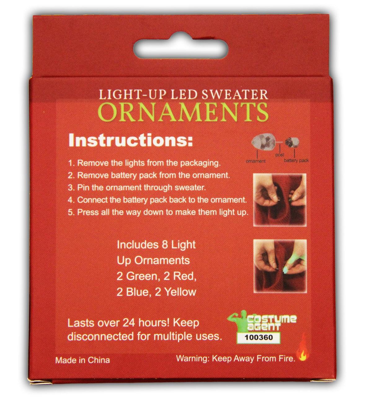 Light-Up LED Ugly Christmas Sweater Ornaments-tvso